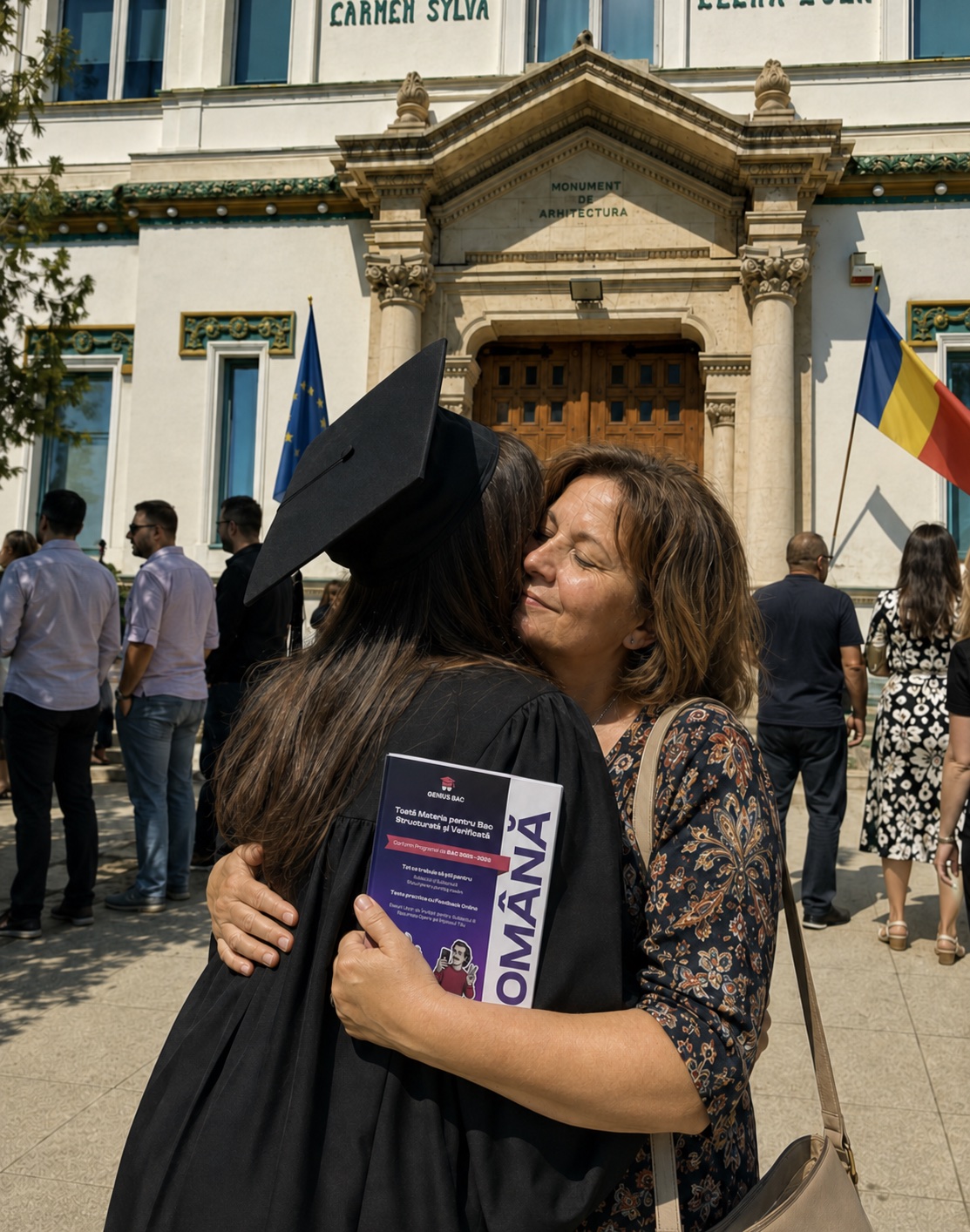 Absolventă cu o carte Genius Bac, alături de mama sa